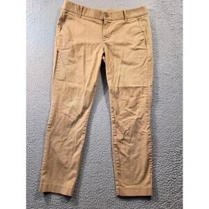 J Crew Pants Women's 12 Beige Frankie Straight Leg Casual Cotton Stretch 34x27